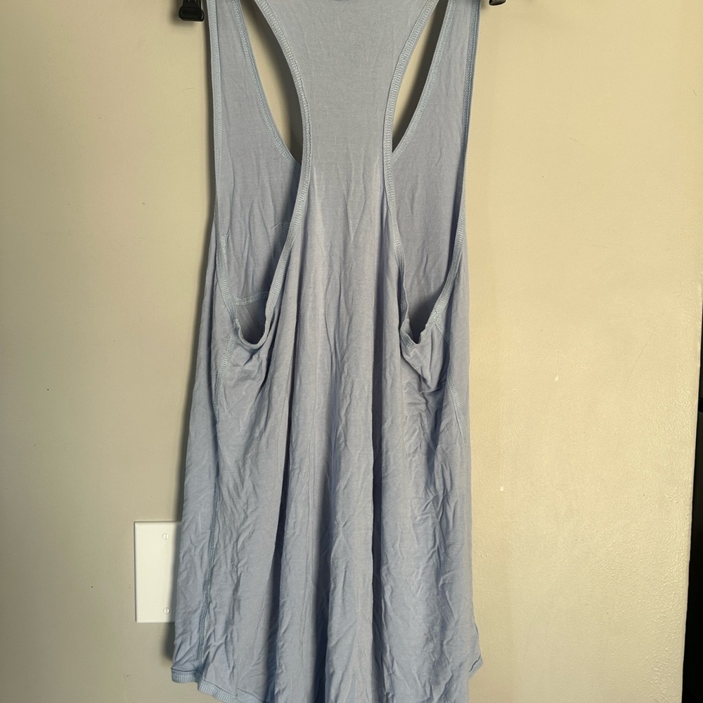 Free People Light Blue Racerback High Pocket Tank Size Large Like New - Picture 2 of 5